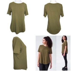 Universal Standard Tee Rex Olive Green Tee Shirt Size XXSMALL 6-8